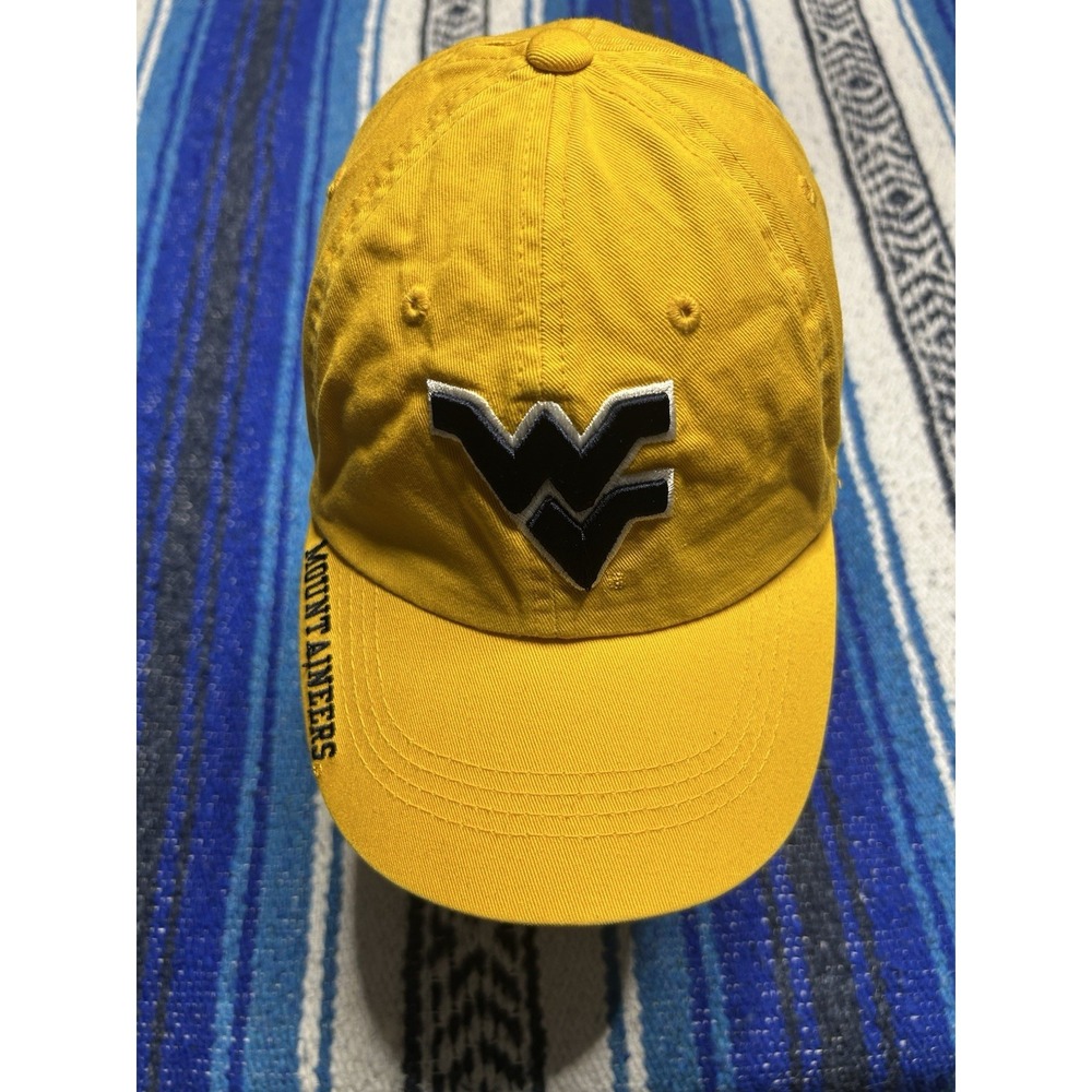 VTG Y2K West Virginia Mountaineers Russell Athletic Yellow Adjustable Hat WVU